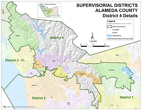 Map of Alameda County District 4