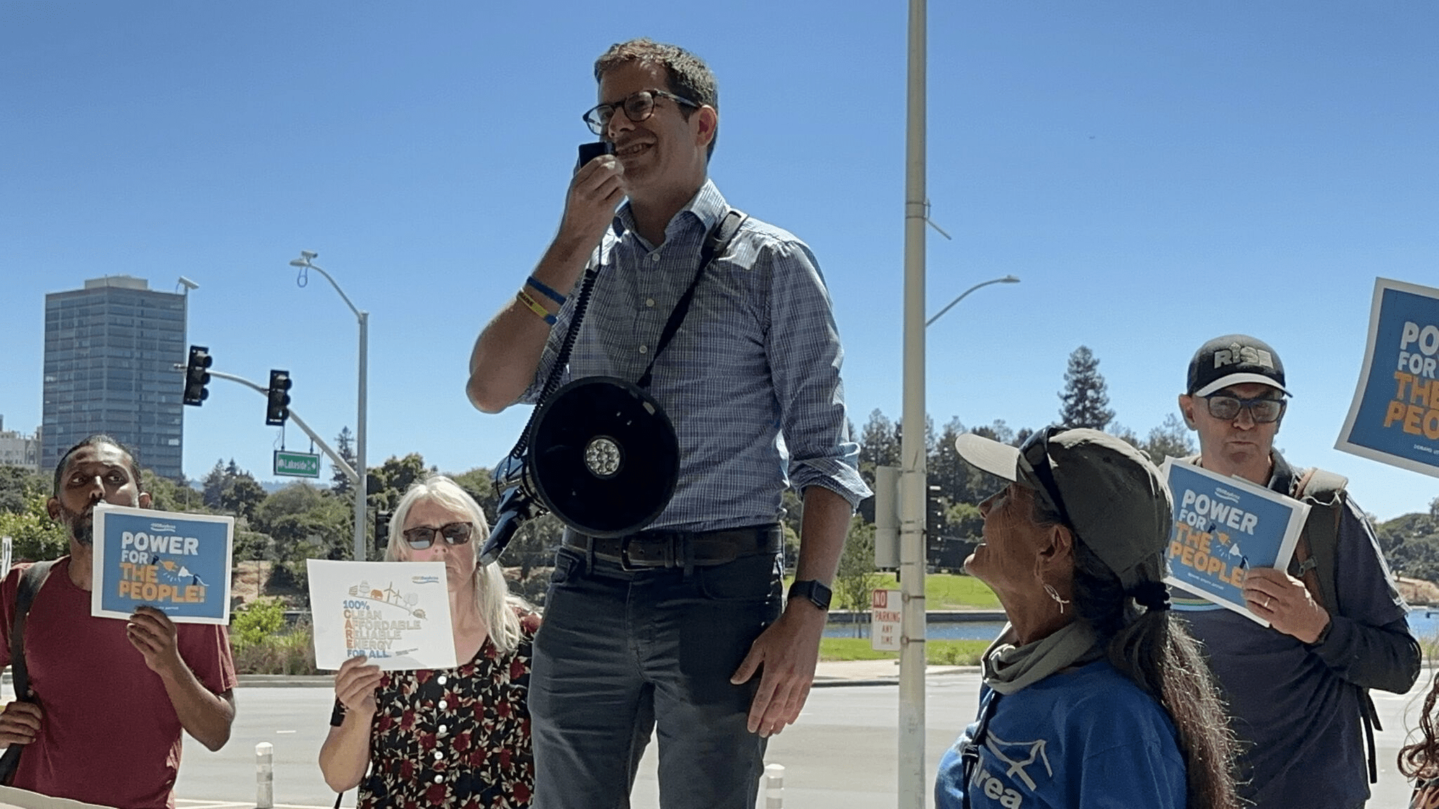 Berkeley City Council, District 4: Igor Tregub Man at gathering speaking into mic Photo credit: From the candidate, used by permission